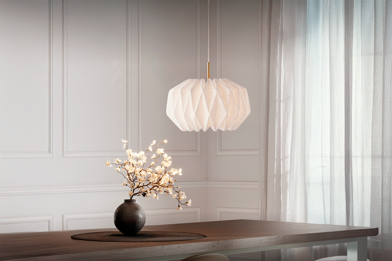 Leklint164 Softlypleated Pendant Small Felt Lifestyle1